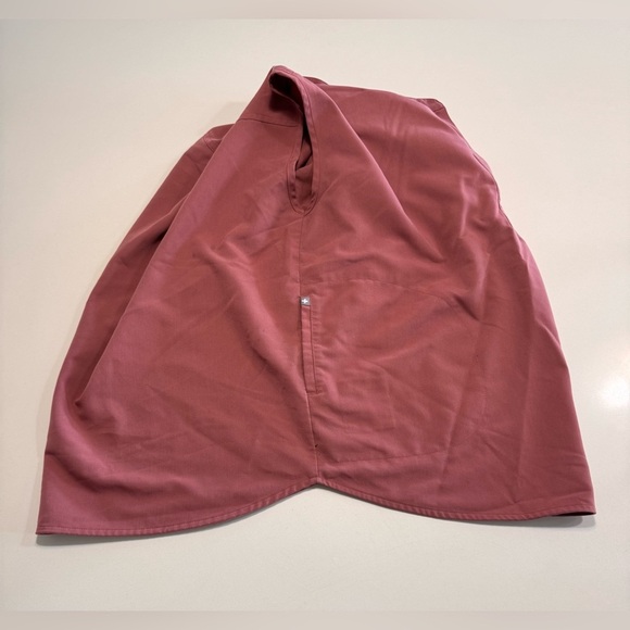 Figs Womens Rafaela Oversized Scrub Top Madarin Collar Mauve Size Large - Picture 5 of 9